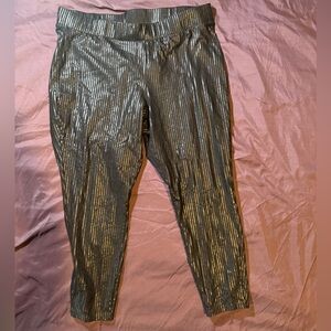 Torrid Black Metallic Striped Leggings